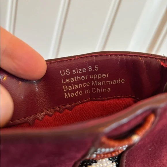 Sbicca Kolli Burgundy Suede Ankle Beaded Boots Booties, Size 8.5 - Picture 2 of 11